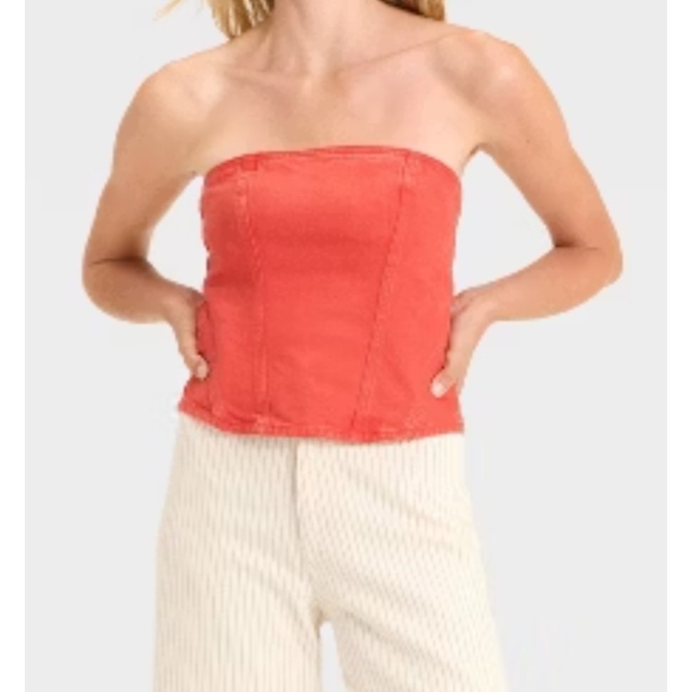 Universal Thread Jean Red Corset Size 10 With Elastic Back No Straps